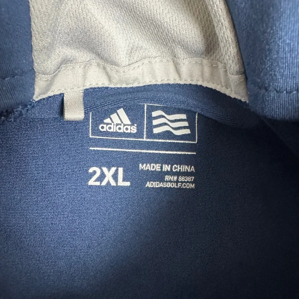 Adidas Golf Mens 2XL Blue 1/4 Zip Long Sleeve Pullover Sweatshirt